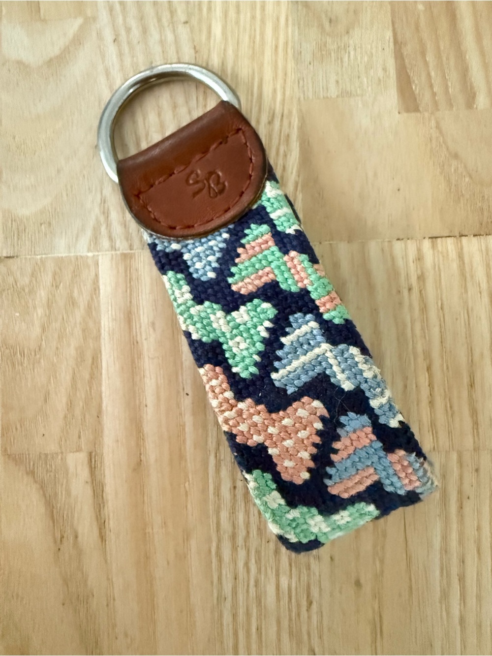 Smathers & Branson hand-stitched needlepoint key fob